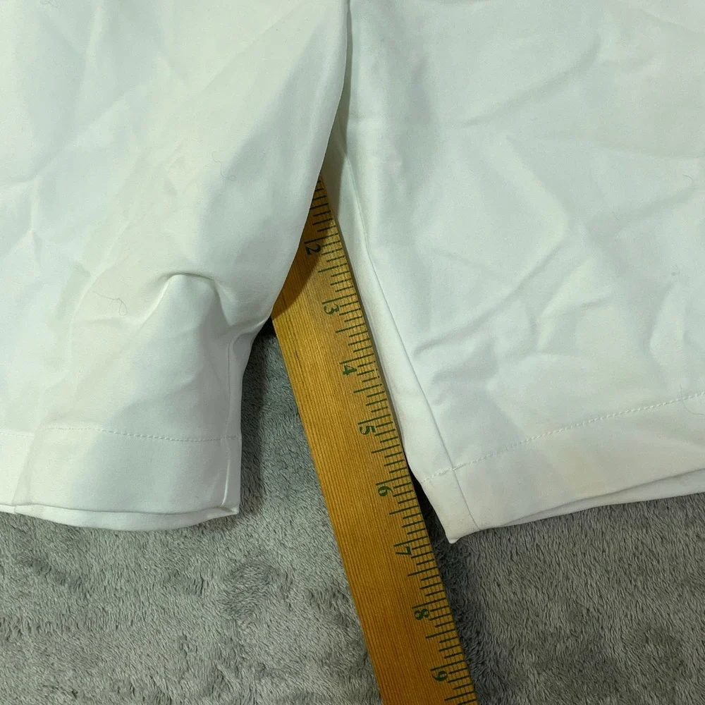 NWT Alfani Alfatech Tech Shorts Men's 40 White Cotton Blend Stretch Flat Front